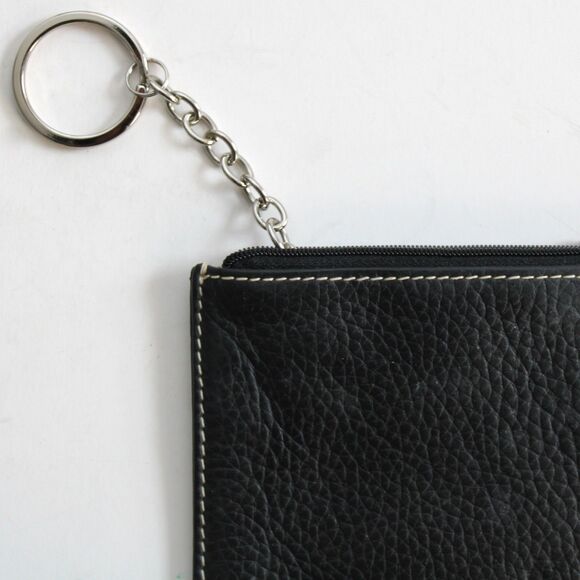 Dooney & Bourke Vintage Black Pebble Leather Zip Case Wristlet Wallet - Picture 6 of 6